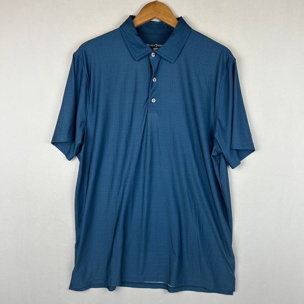 Hickey Freeman Golf Polo Shirt Blue Short Sleeve Men's Size L